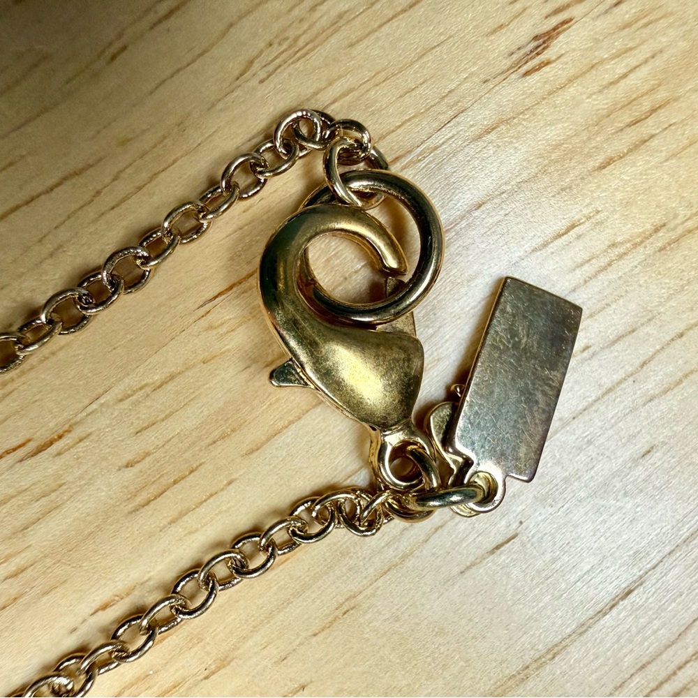 Kate Spade Pink & Orange Circle Reversible Gold Tone Necklace - Picture 6 of 9